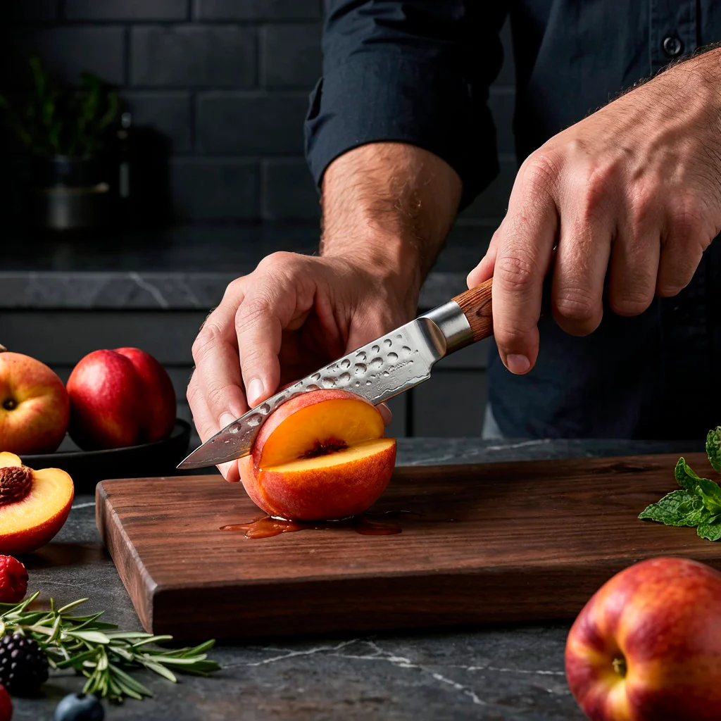 5-Piece Hammered Stainless Steel Kitchen Knife Set with Wood Handles - Image 8