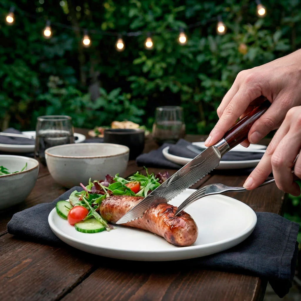 6-Piece Serrated Steak Knife Set with Red Handles - Image 7