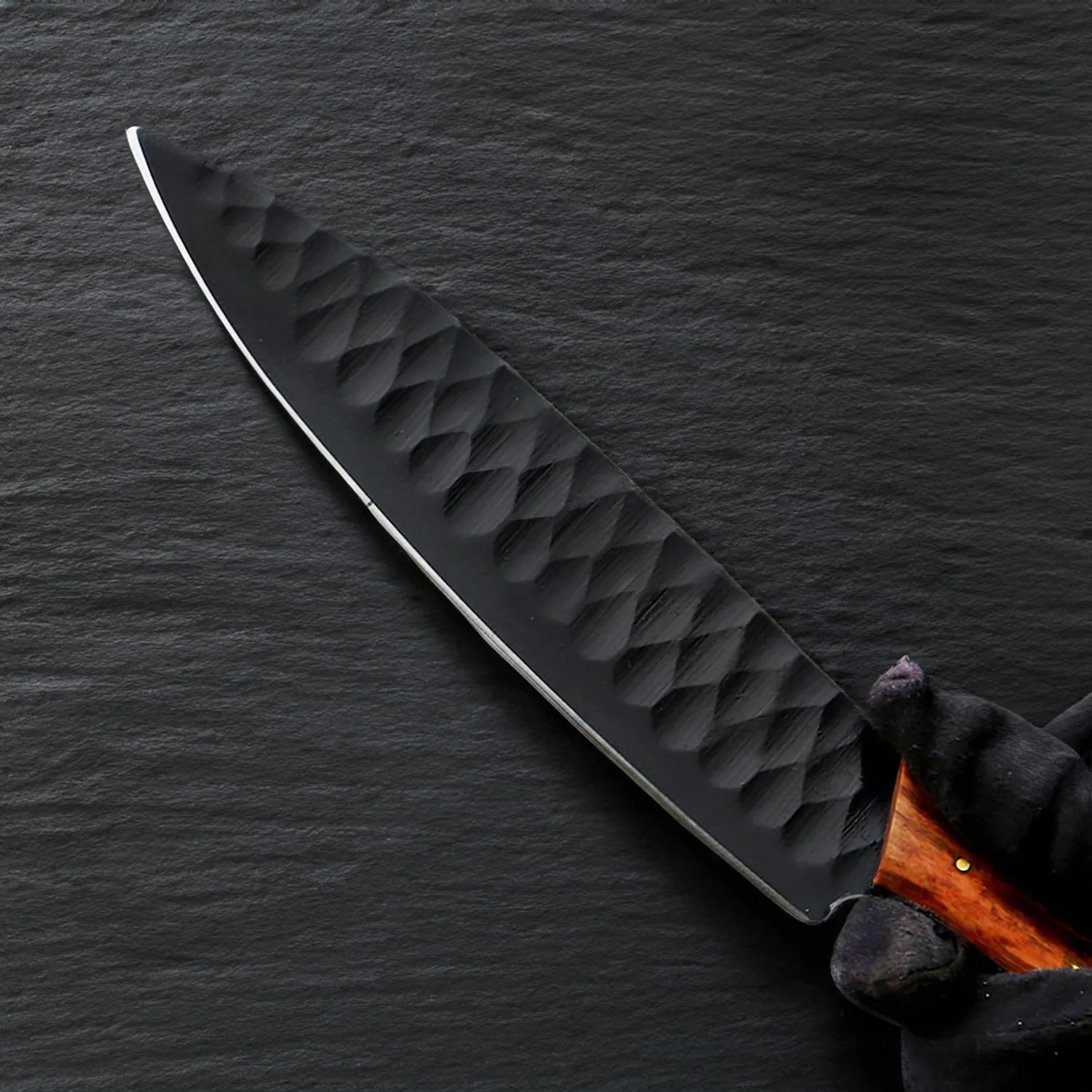 Black Carbon Steel Chef Knife Set - Image 5