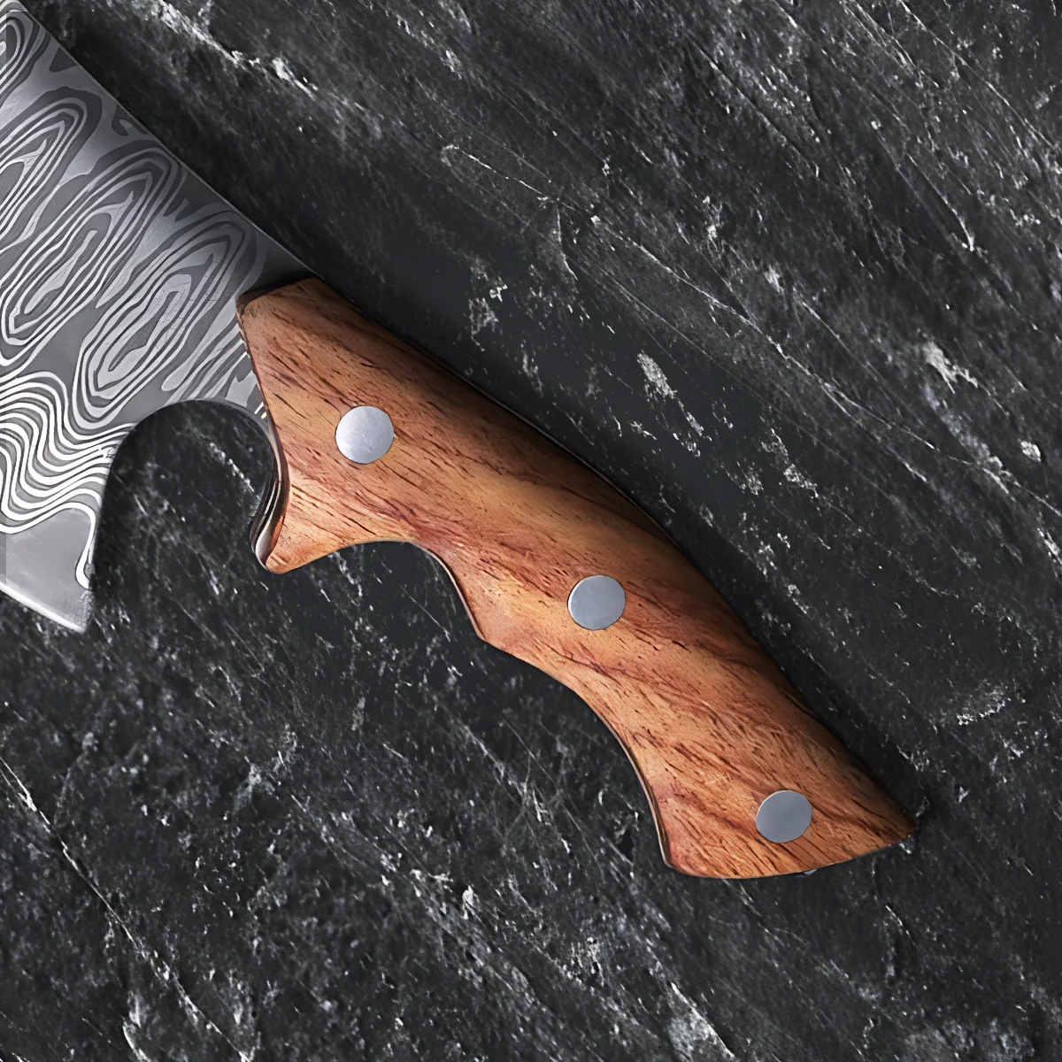 Hand Forged Meat Cleaver Knife Japanese Kitchen Knife with Sheath - Image 6