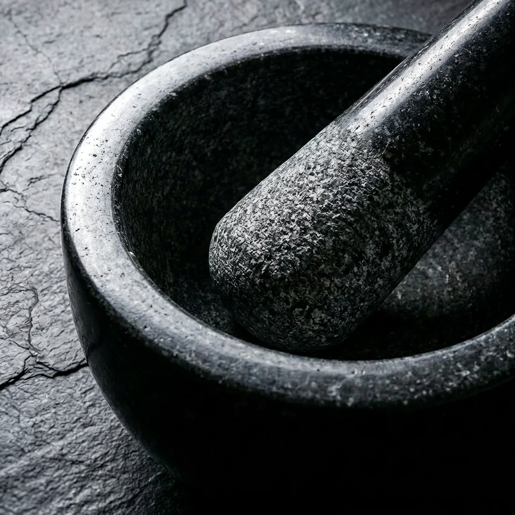 Handmade Polished Granite Mortar & Pestle - Image 2
