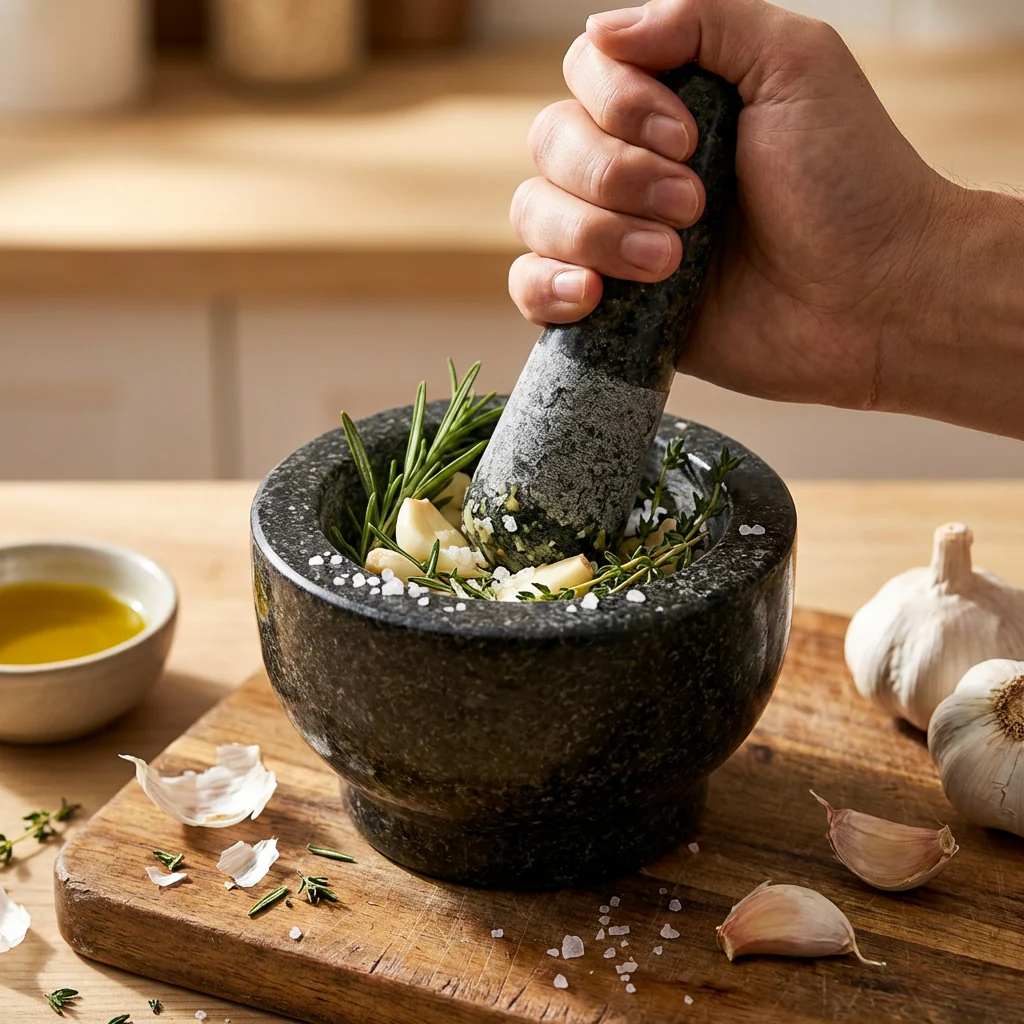 Handmade Polished Granite Mortar & Pestle - Image 6