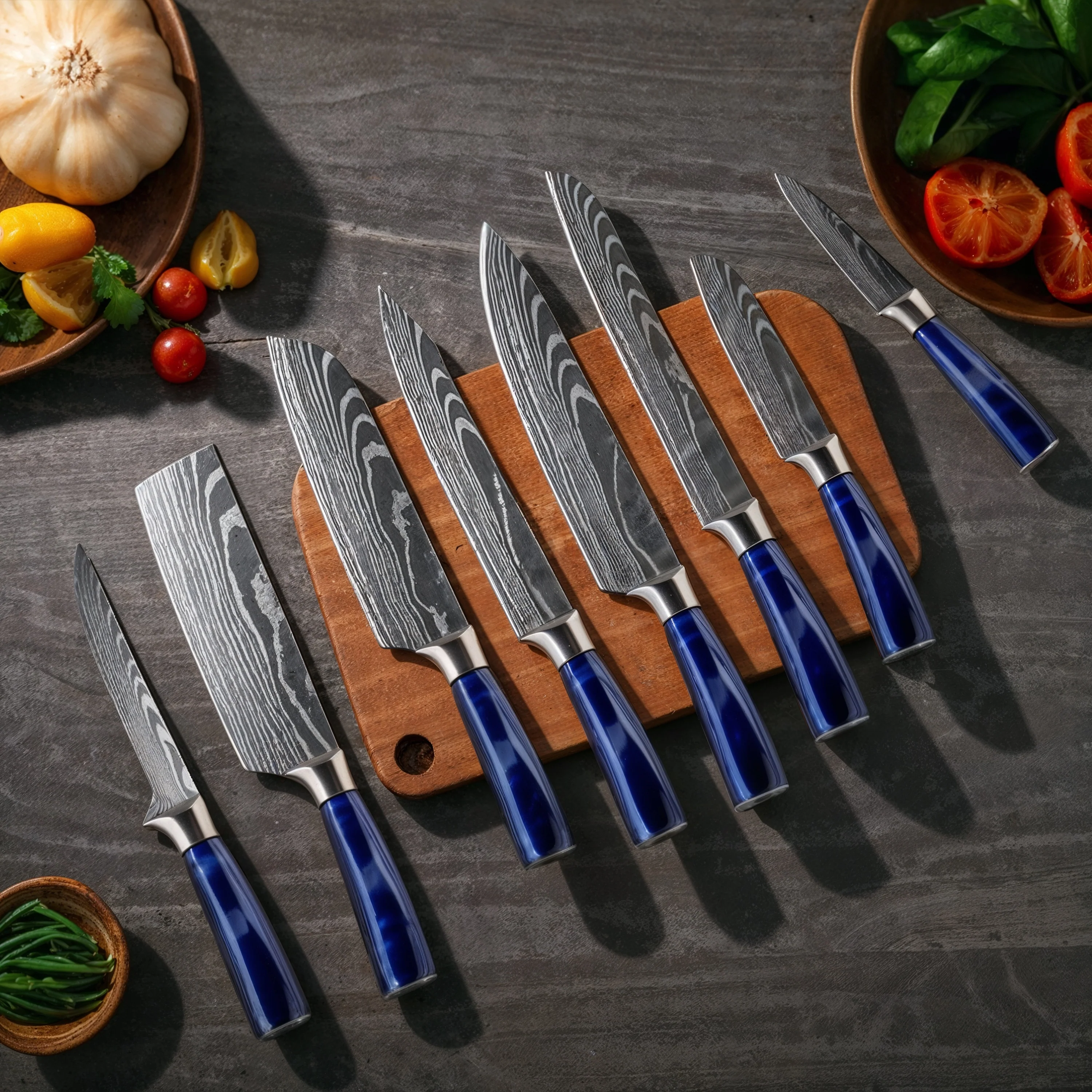 8-Piece Chef Knife Set BLUE - Image 5