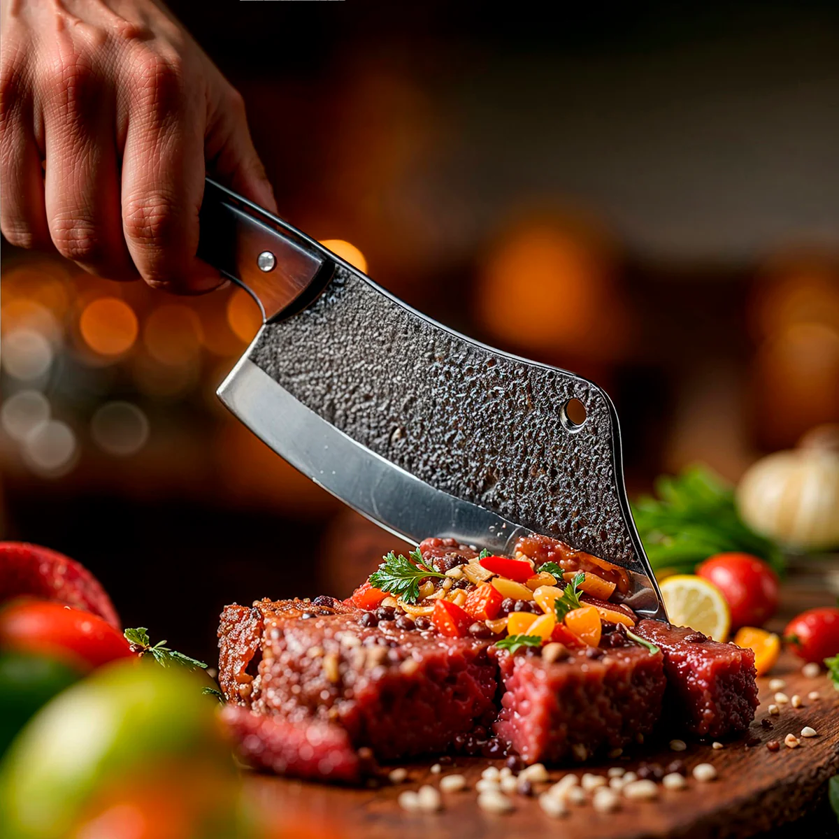 Hand Forged Meat Cleaver Knife - Image 8