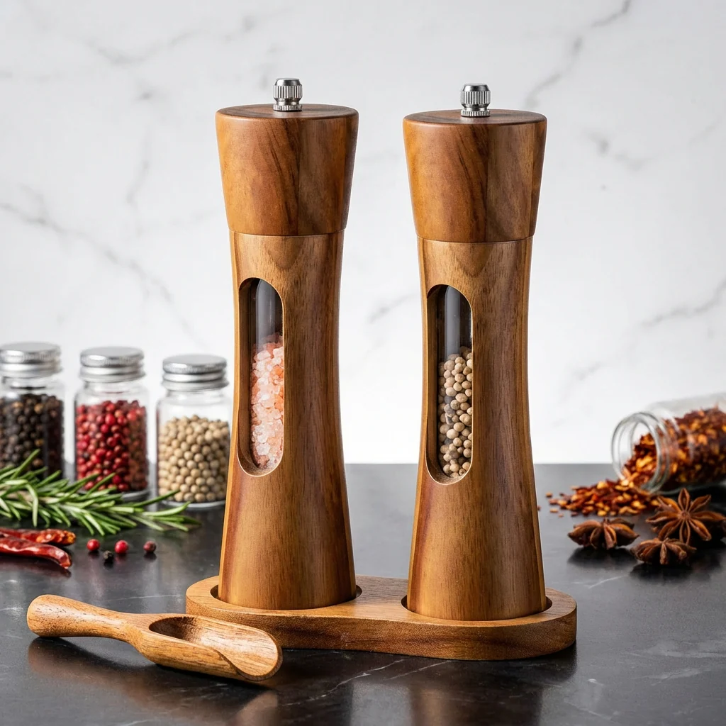 Acacia Wood Salt & Pepper Grinder - Image 8