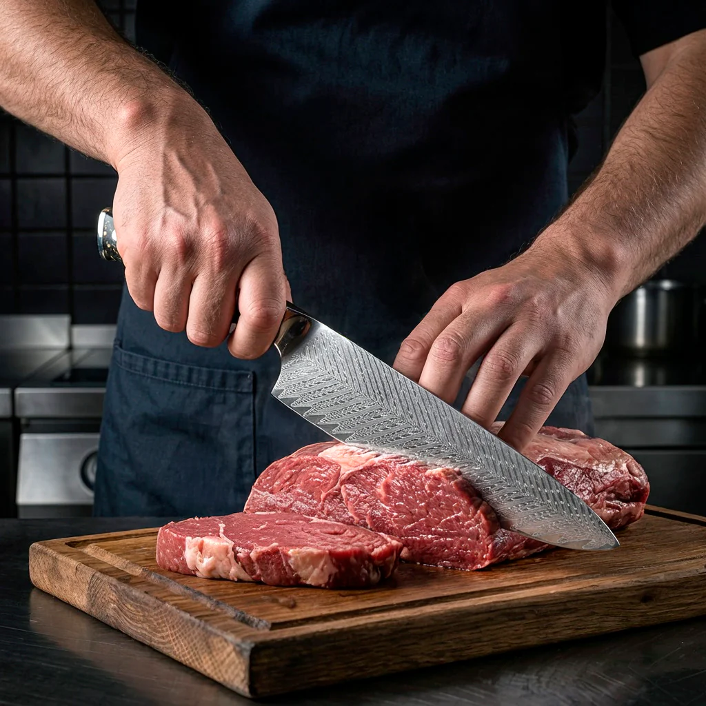 Chef Santoku Knife Damascus Butterfly Pattern - Image 6