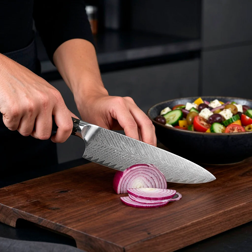 Chef Santoku Knife Damascus Butterfly Pattern - Image 8