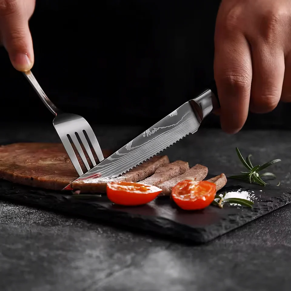 Damascus Steak Knife Set - Image 3