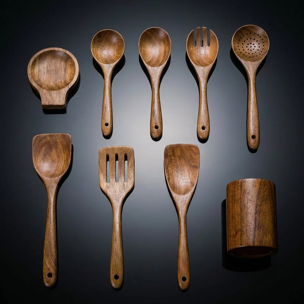 Artisan Teak Wood Utensils - Image 2
